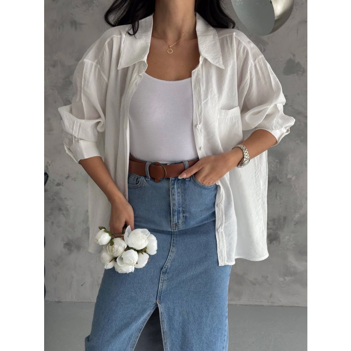 Modal oversize cepli gömlek