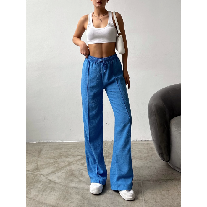 Çımalı keten pantolon