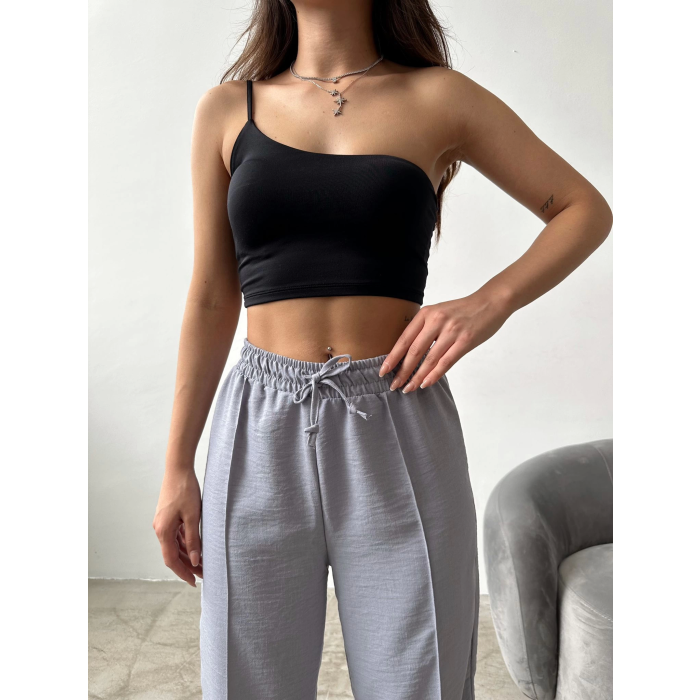 Çımalı keten pantolon