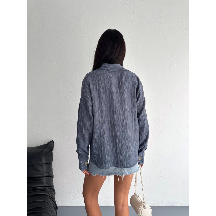 Çizgili oversize gömlek