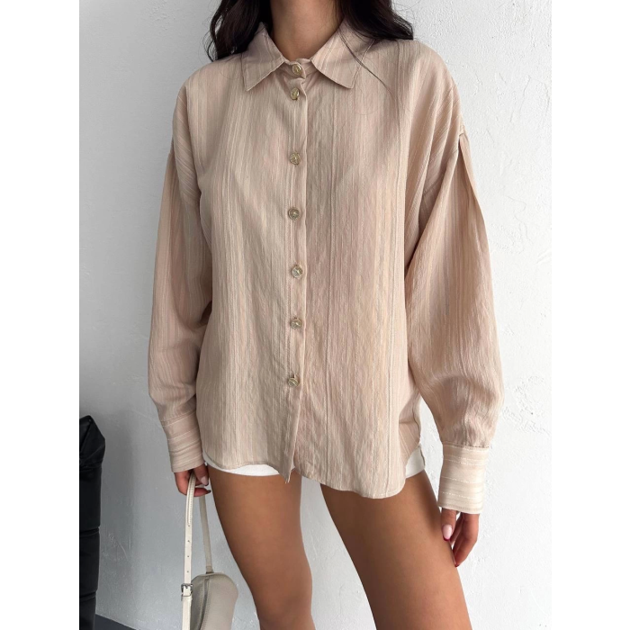 Çizgili oversize gömlek