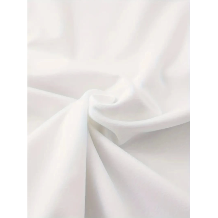 Baskılı Oversize Bisiklet Yaka T-shirt - Beyaz