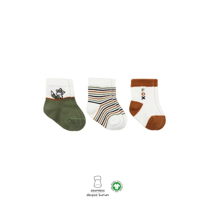 Bistyle 3Lü Penye Soket Çorap BS10109 Nil