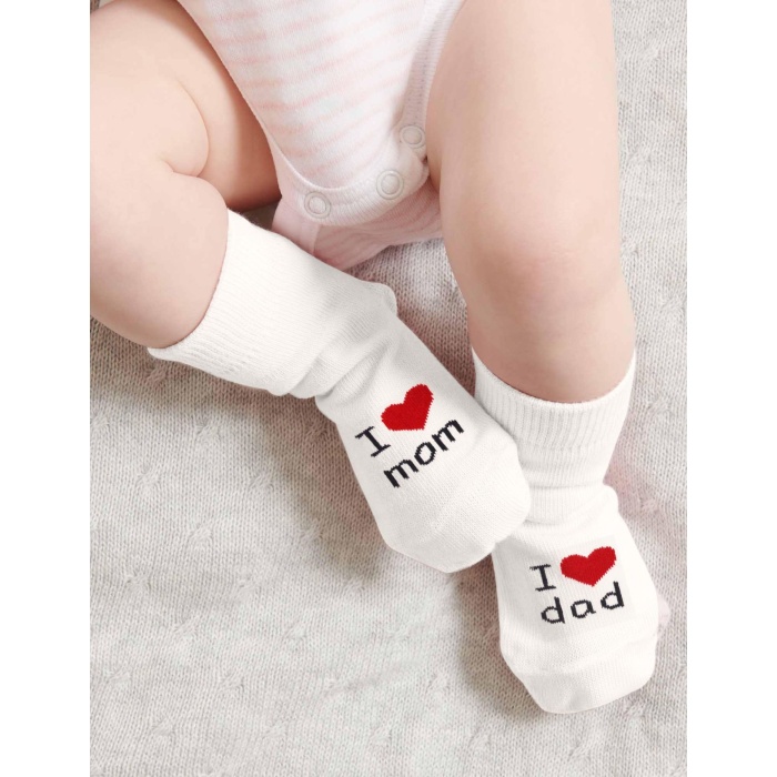 Bistyle Mom Dad 3Lü Penye Soket Çorap 10123 Ekru