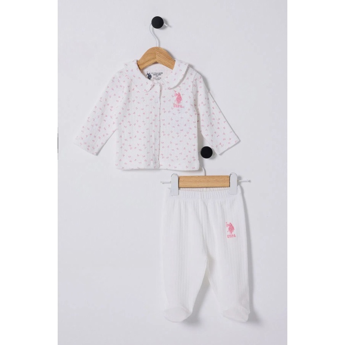U.S Polo Bebek 2Li Takım USB2433 Beyaz-Pembe