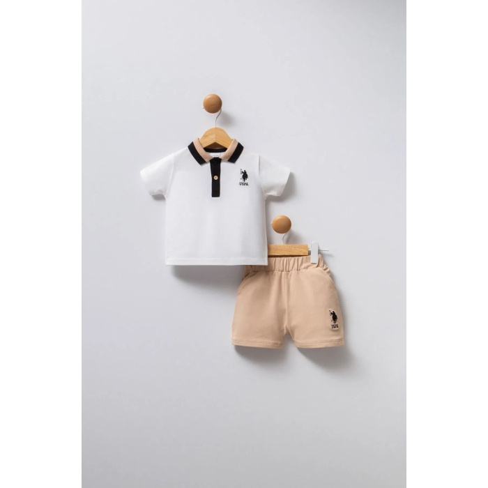 U.S Polo Bebek 2Li Takım USB2339 Beyaz-Bej