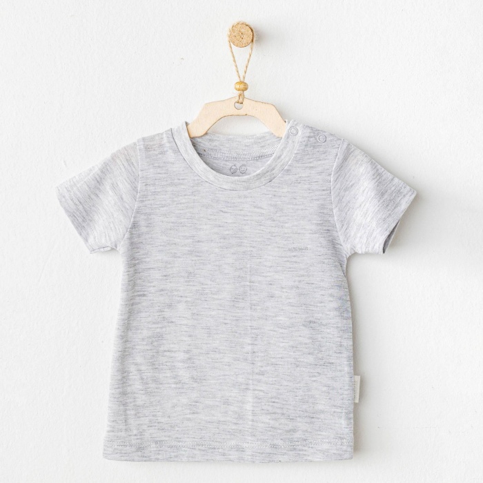 Andywawa AC25971 Casual Bebek Tişört Grey Melange