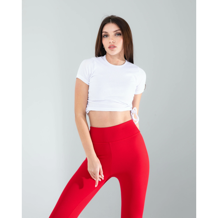 Kırmızı Fitilli Push Up Toparlayıcı Spor Tayt