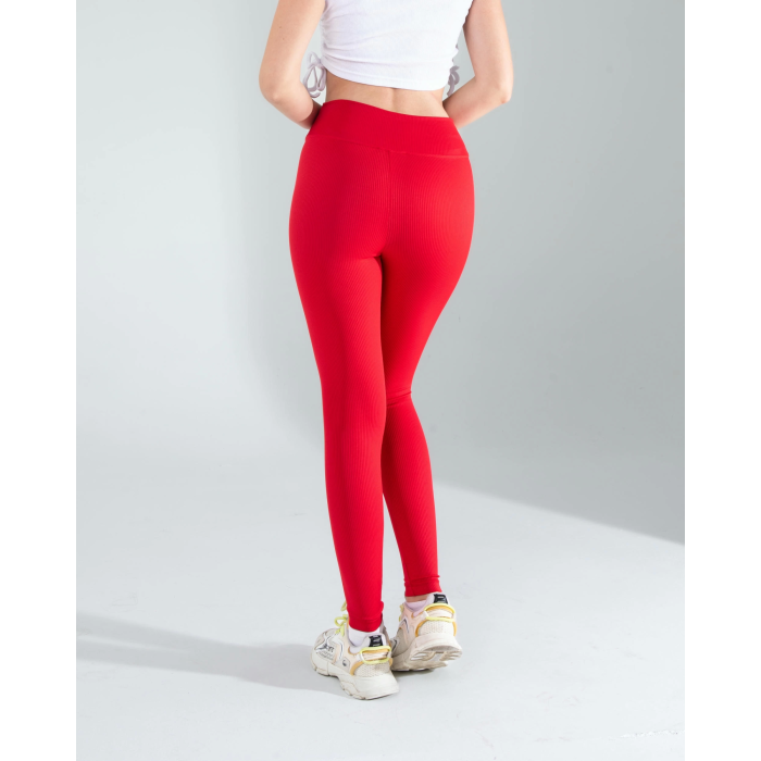 Kırmızı Fitilli Push Up Toparlayıcı Spor Tayt