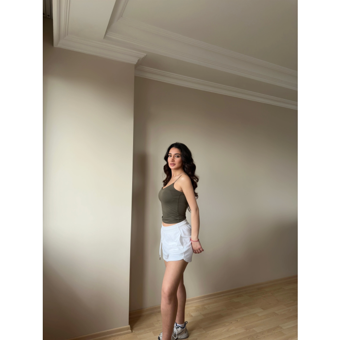Haki ZRA Model Poliamid İp Askı Bluz