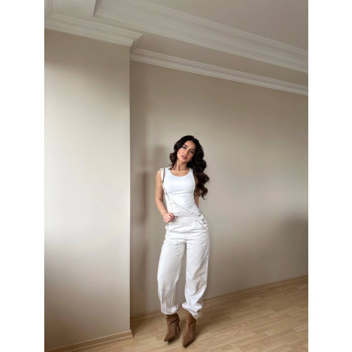 Halter Yaka Beyaz Bodysuit