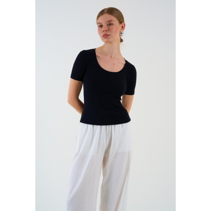 Kısa Kollu T-shirt - Siyah