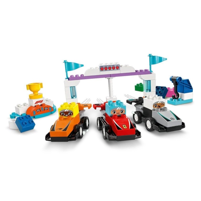 10445 Lego Duplo F1 Takımı Yarış Arabaları ve Sürücüleri 70  parça +2aş