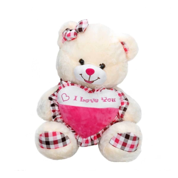 1019 Kalpli Fiyonklu Peluş Ayı 52 cm