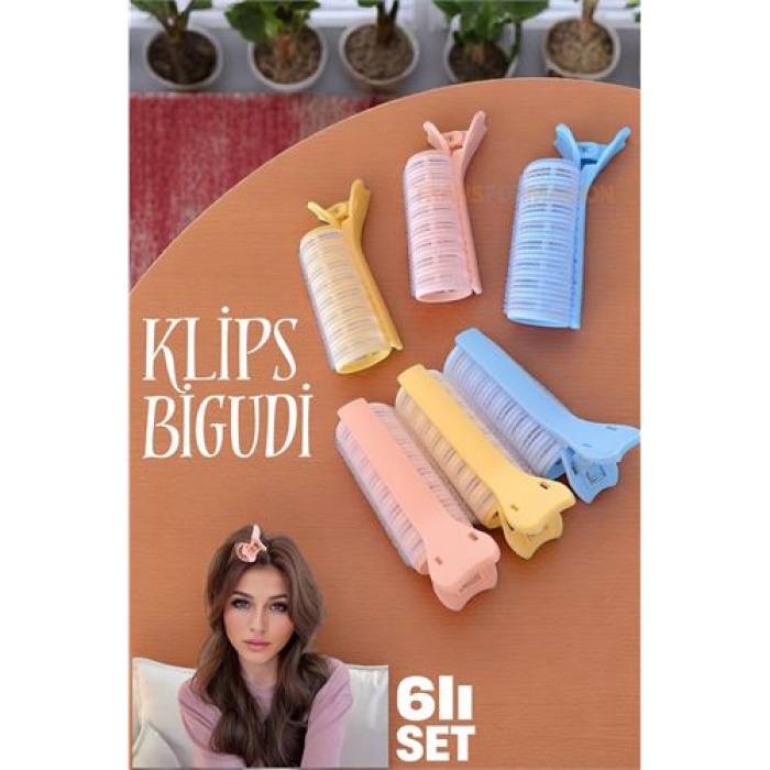 ModaCar Klipsli Saç Bigudisi Isısız Doğal Bukle Gece Bigudisi 3 cm 6 lı Set