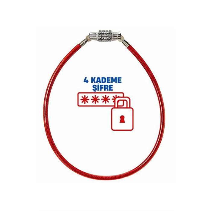 ModaCar 4 Kademe Şifreli 50 cm Bisiklet Kilidi