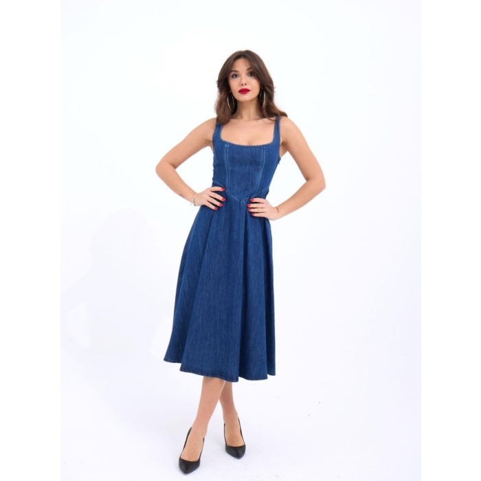 7142 KOT ELBİSE-MAVİ