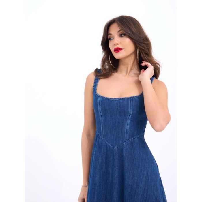 7142 KOT ELBİSE-MAVİ