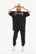 Unisex Taşlı T-Shirt ve Eşofman Takımı - Siyah