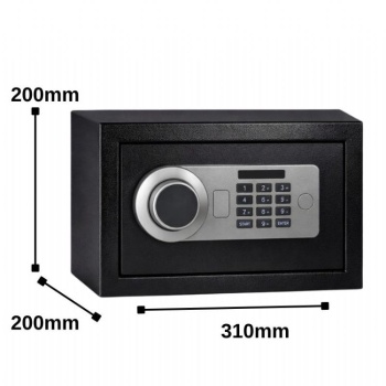 Para Kasası Şifreli,Parmak izli,Anahtarlı / 20 x 31 x 20 cm