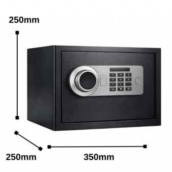 Para Kasası Şifreli, Parmak izli, Anahtarlı / 25 x 35 x 25 cm