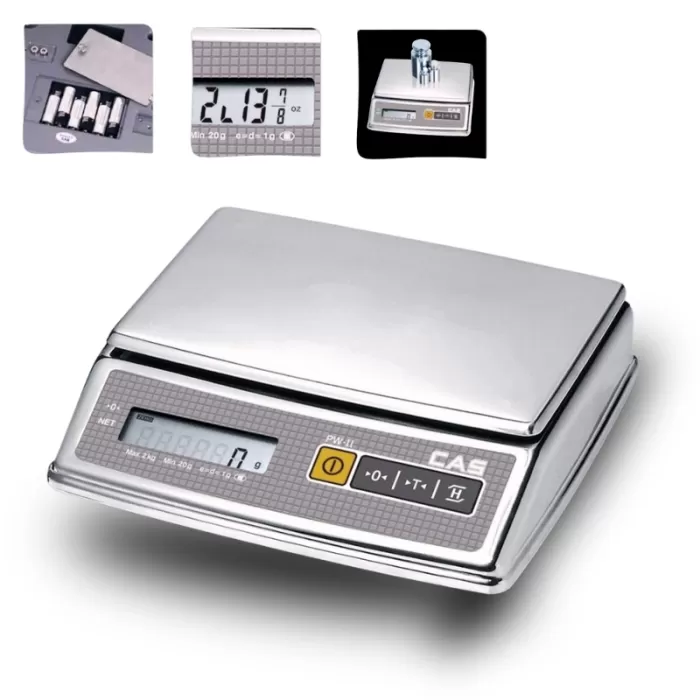 Cas PW-Serisi 5 kg onaylı paslanmaz çelik porsiyon tartım Terazisi