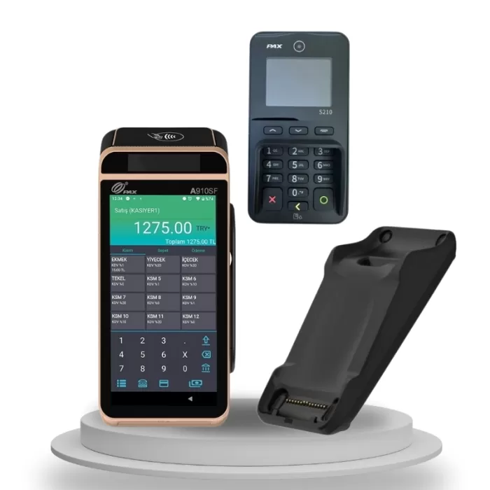 PAX A910SF Android YazarkasaPOS + S210 Pinpad +B910sf İletişim ve Şarj Ünitesi