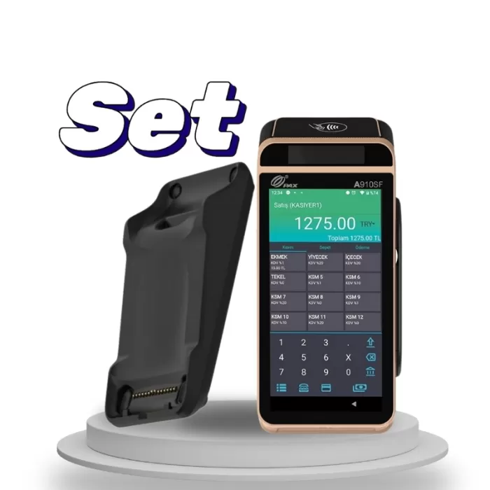 PAX A910SF Android YazarkasaPOS + 910sf İletişim ve Şarj Ünitesi
