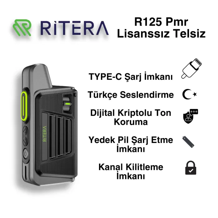 Ritera R125 Pmr Lisanssız El Telsizi