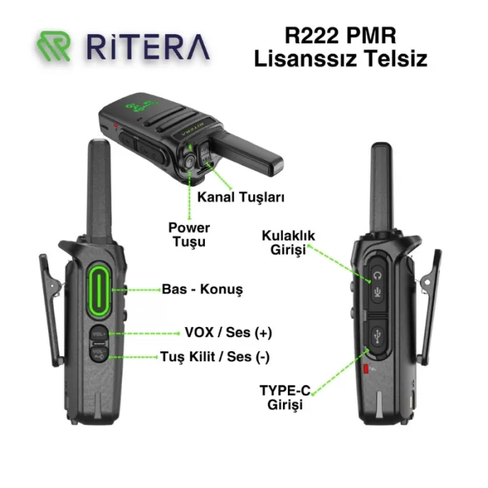 Ritera R222 Pmr Lisanssız El Telsizi