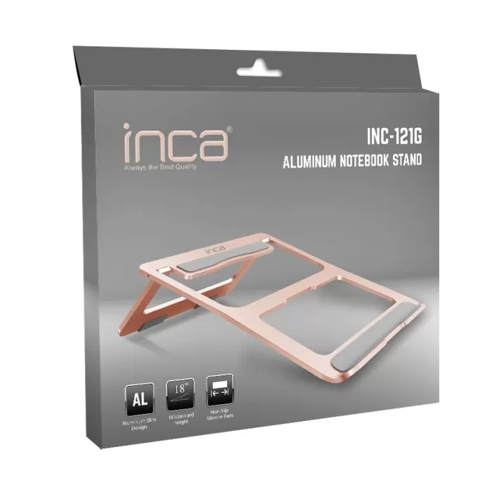 İnca  Inc-121g Unique Desing Alumınum Notebook Stant Gold
