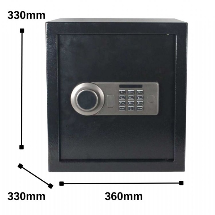 Para Kasası Şifreli,Parmak izi,Anahtarlı / 33 x 33 x 36 cm
