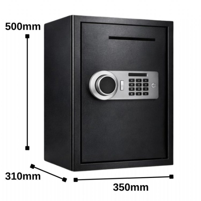 Para Kasası Şifreli, Parmak izli, Anahtarlı / 31 x 35 x 50 cm