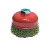 Partner PT02031 80mm Sarı Dalgalı Telli M14 Vidalı Çanak Fırça