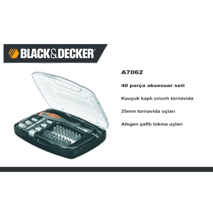 Black+Decker A7062 40 Parça Cırcırlı Tornavida Seti