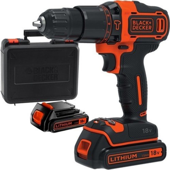 Black+Decker BDCHD18KB-QW 18V/1.5Ah Li-ion Çift Akülü 2 Vitesli Darbeli Matkap