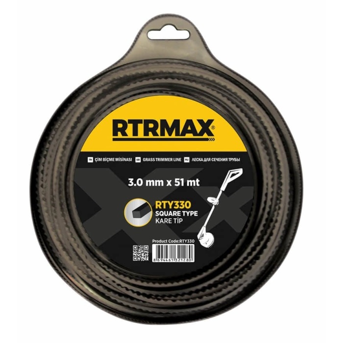 RTRMAX RTY330 3.0mmx51m Siyah Kare Tırpan Misinası