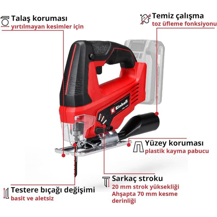 Einhell 4321209 TC-JS 18 Li Solo Akülü Dekupaj Testere