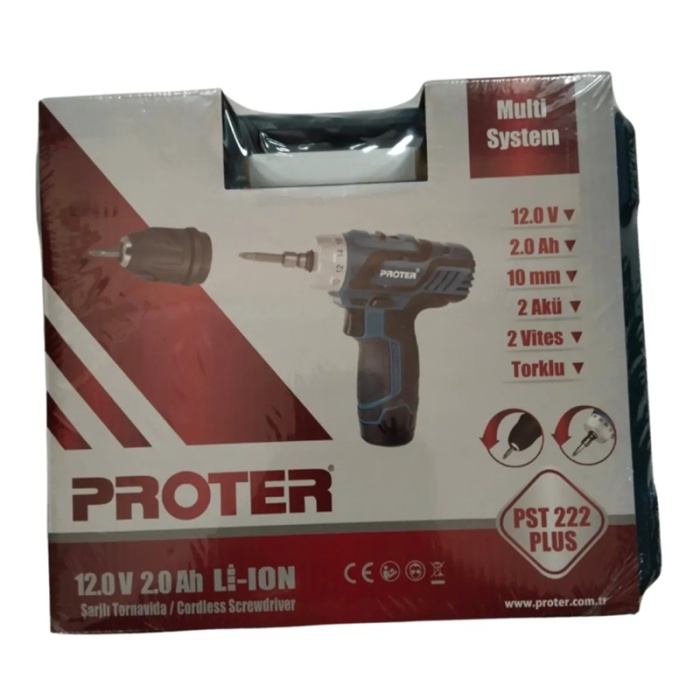 Proter PST 222 Plus Şarjlı Akülü Vidalama Tornavida