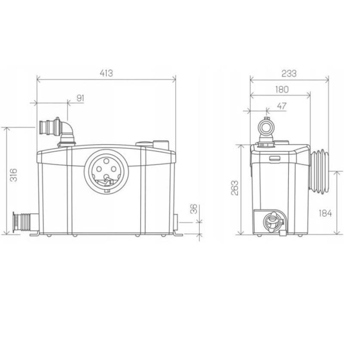 Sanihydro Sanipro XR WC + 3 Ünite Öğütücü Tahliye Cihazı