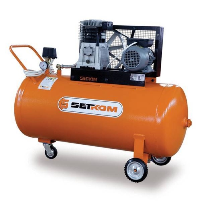 Setkom SET 30/200-3 Tek Kademeli Pistonlu 3Hp 200 Lt 8 Bar Kompresör