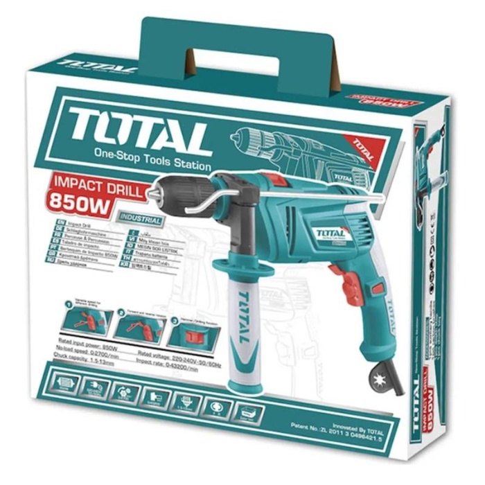 Total TG109136-2 Elektrikli 13mm Darbesiz Matkap