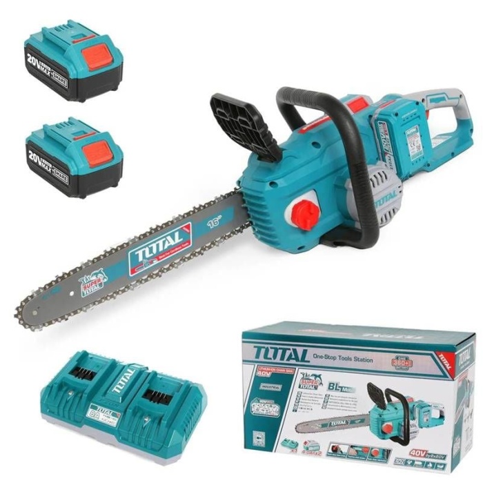 Total TGSLI401682 40V 2x4.0Ah Kömürsüz Akülü Zincirli Ağaç Testere Motoru