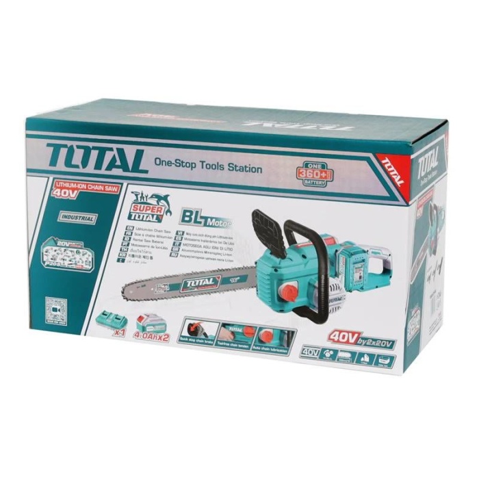 Total TGSLI401682 40V 2x4.0Ah Kömürsüz Akülü Zincirli Ağaç Testere Motoru