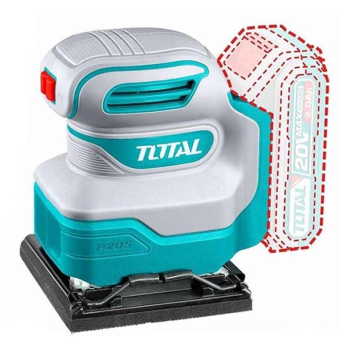 Total TSHSLI20141 Akülü Avuç içi Titreşimli Zımpara 20V 1x2.0 Ah