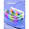 MasterFox GS240 240mm Beyaz Boruları Işıklı Sıvı Soğutma
