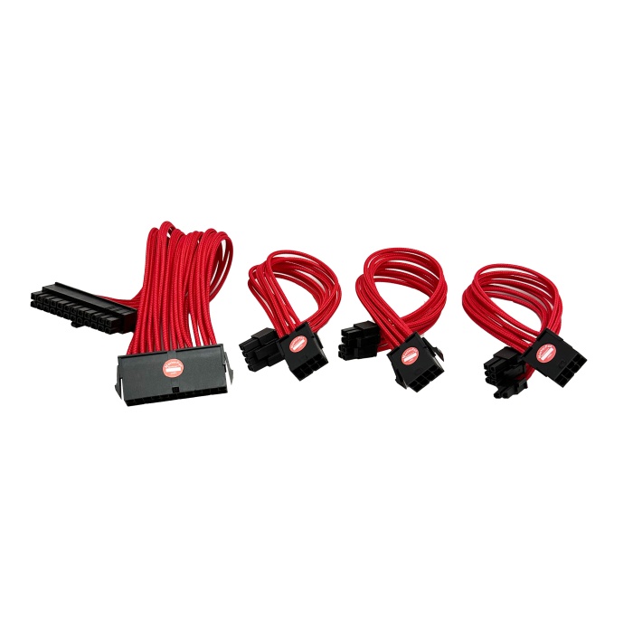 MasterFox Kırmızı Power Supply Sleeved Kablo Seti