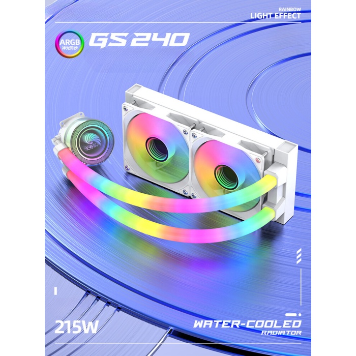 MasterFox GS240 240mm Beyaz Boruları Işıklı Sıvı Soğutma