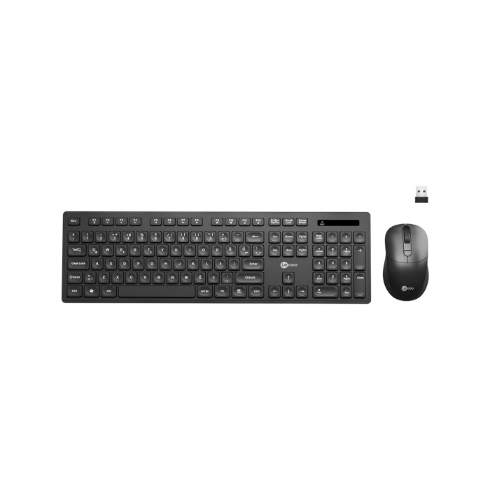 Lecoo KW200 Kablosuz Türkçe Q Klavye & Mouse Set Siyah