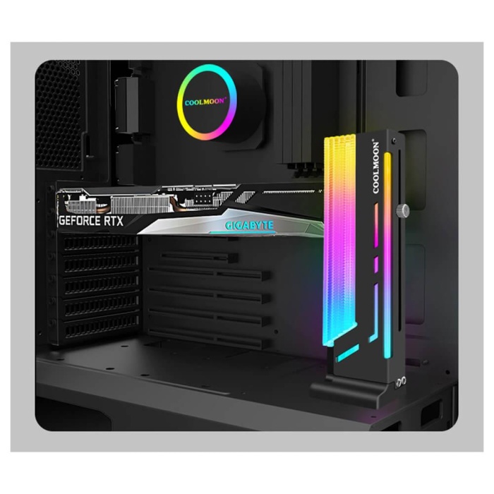CoolMoon CM-GH2 5V ARGB Ayarlanabilir Dikey Ekran Kartı Tutucu Stand Siyah